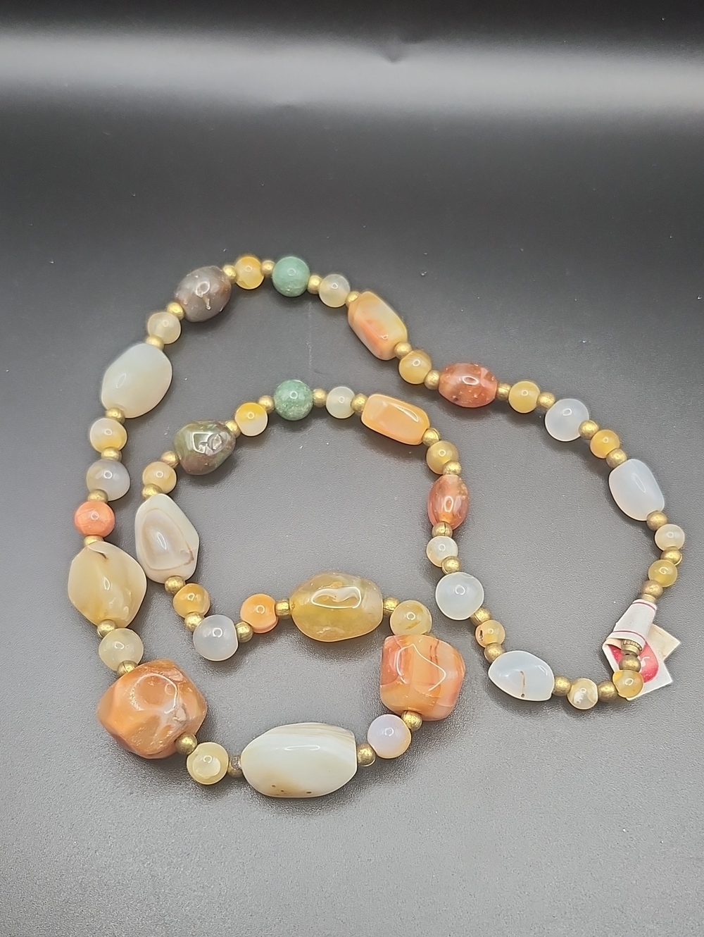 Vintage Agate Beggars Bead Necklace.